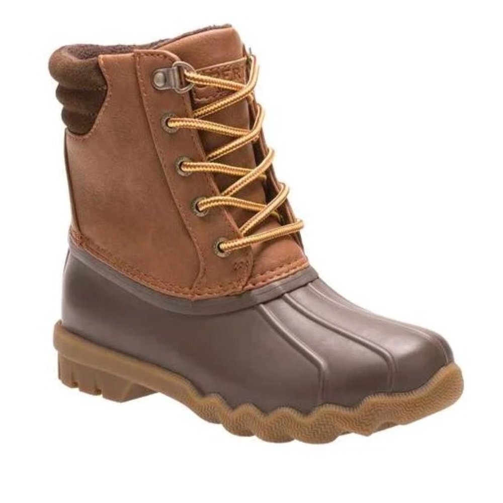 SPERRY Top-Sider Avenue Duck Boot Big Kids 3 Tan Brown Waterproof Boys Lace Up